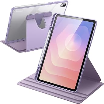 JETech 360  Rotating Case for Galaxy Tab S10+/S9 FE+/S9+ 12.4", Lavender