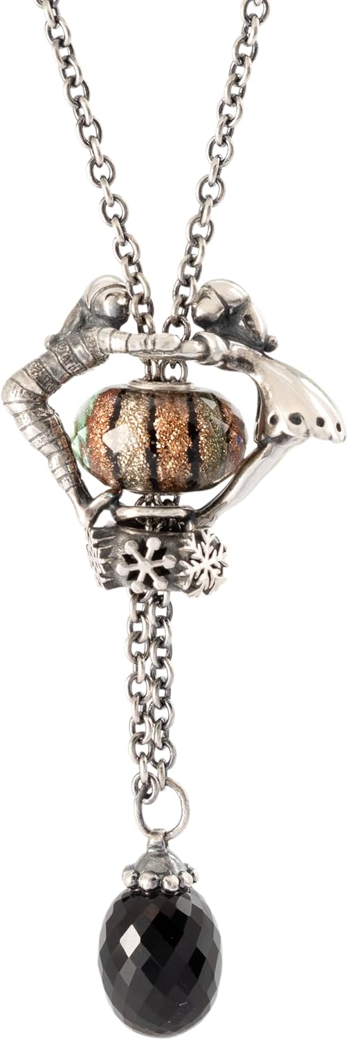 TROLLBEADS Joyful Elves - Festive Silver Pendant | Authentic Brand Pendant | Sterling Silver | Stars & Wishes Collection | Designed by Søren Nielsen