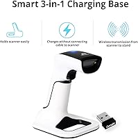 Vista 3 de ScanAvenger - Escáner de códigos de barras inalámbrico portátil 1D y 2D con soporte, Bluetooth, 3 en 1, con vibración, inalámbrico, recargable