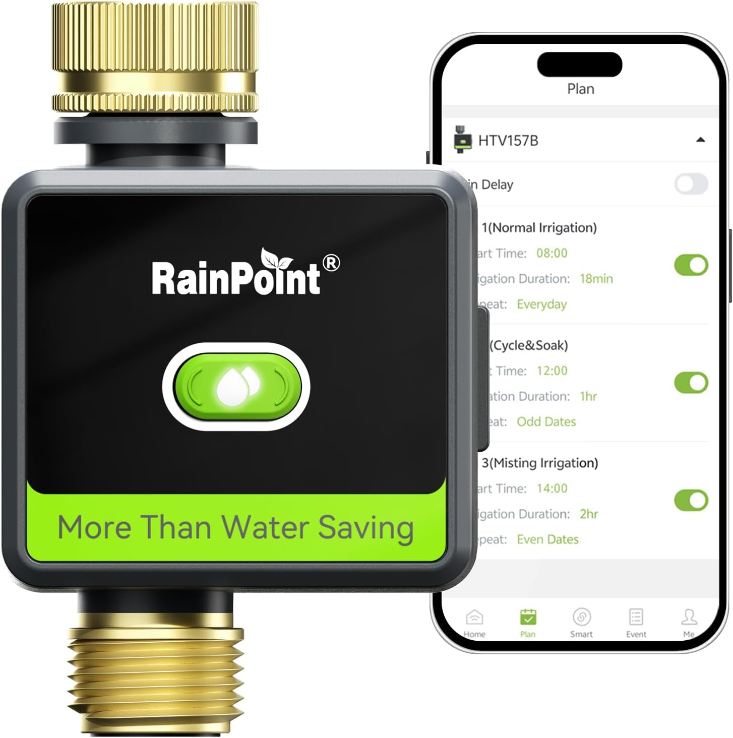RAINPOINT Smart Hose Timer for Garden, Smart Water Timer with Brass Inlet & Outlet (Not Include Gateway), Automatic Irrigation System for Lawns and Yard