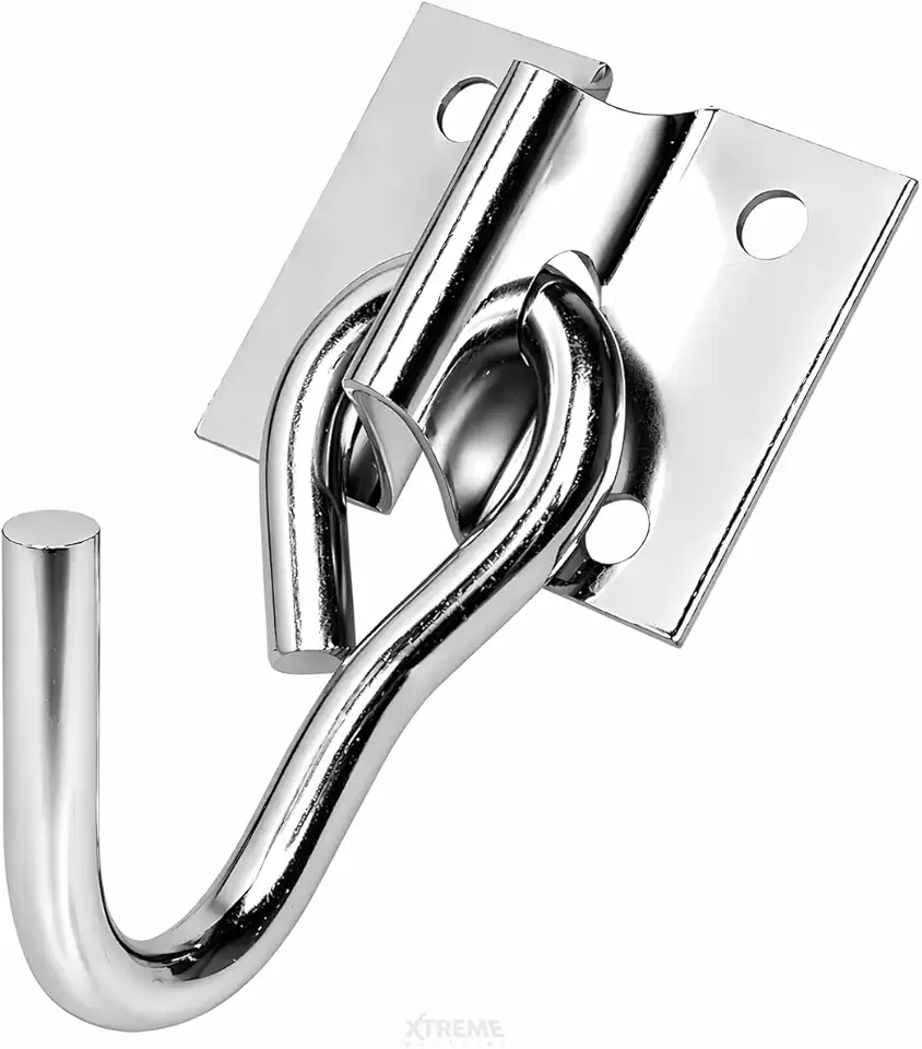 Kit 2 Ganchos para Rede de Descanso em Aço Zincado com 8 Parafusos Sextavados 1/4 x 50mm – Fixação Resistente