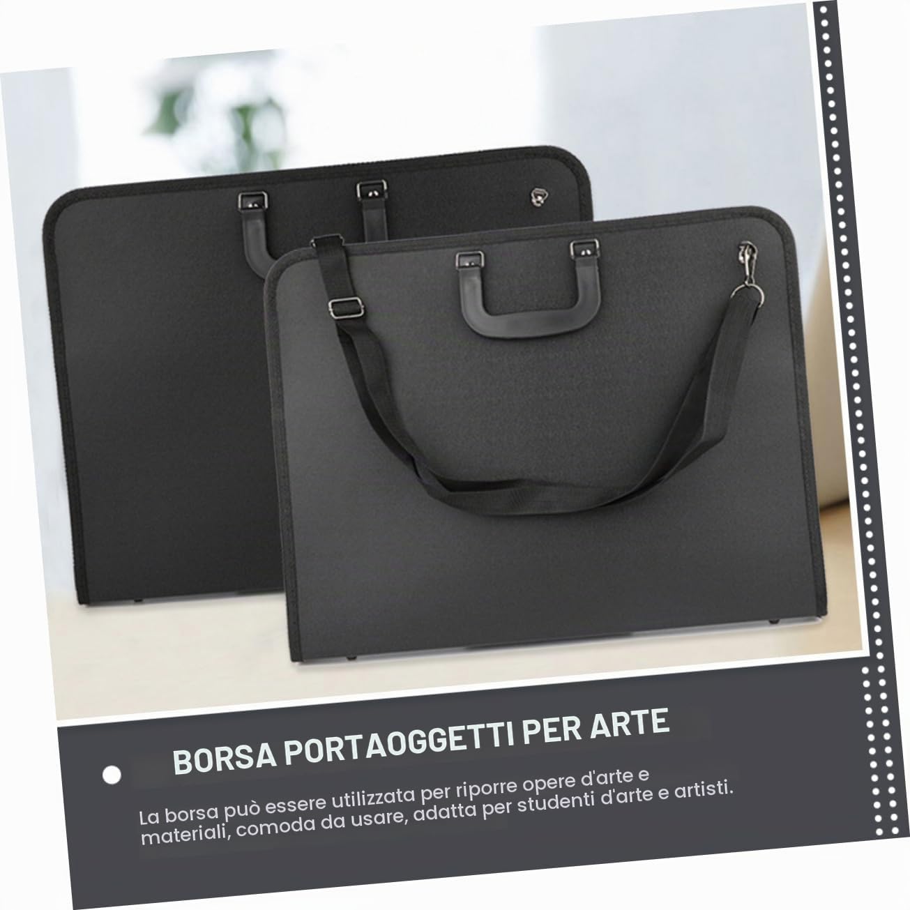 STOBOK Borsa Portadisegni Portatile con Manico, Tessuto Oxford 600d, Facile da Trasportare, per Artisti e Studenti D'arte, per Disegni e Forniture Artistiche