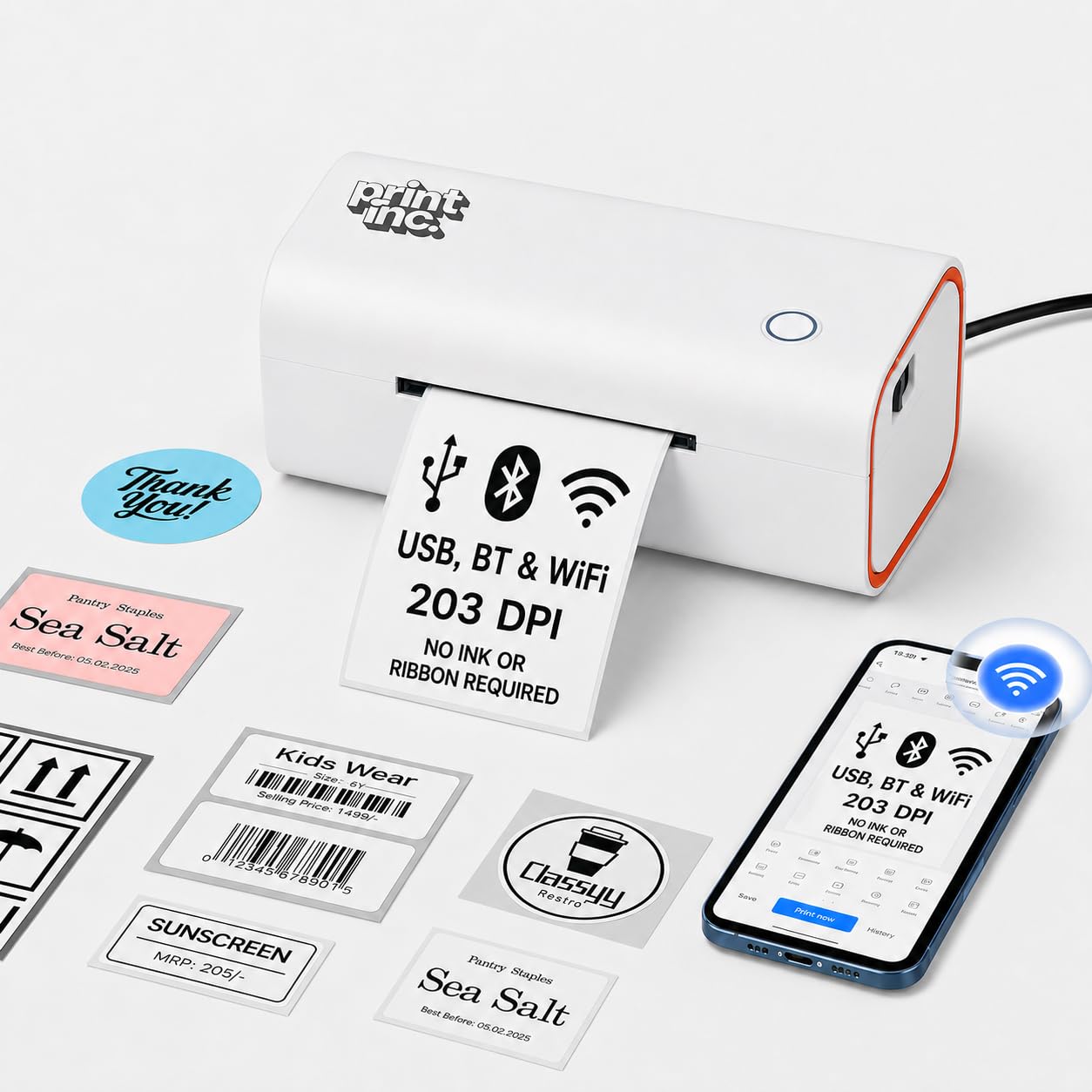 PrintInc Mark 1 Air 4-Inch Compact Thermal Label Printer | High-Speed Shipping & Barcode Printer | 203 DPI | USB Connectivity + Bluetooth + WiFi-picture-28