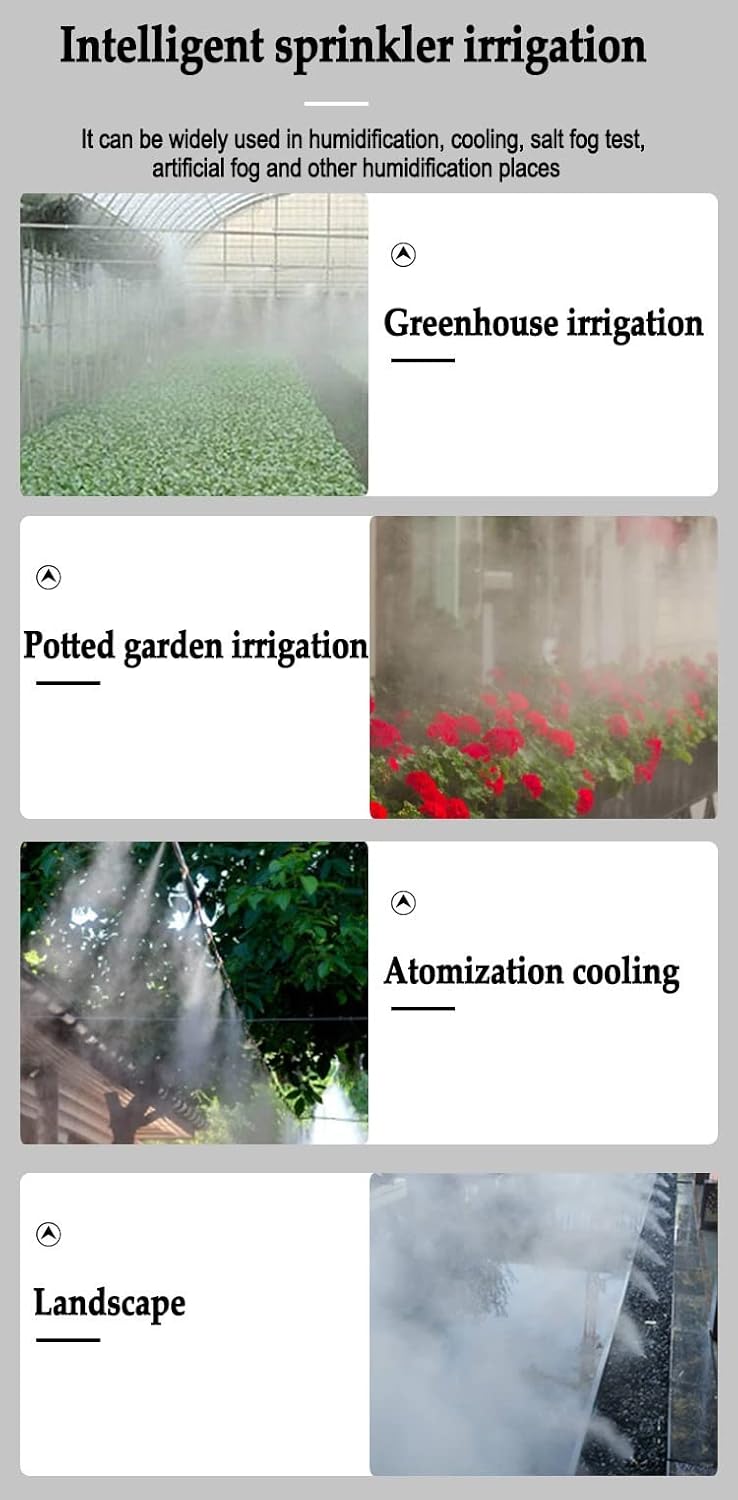 Misting Nozzles for 6mm Quick Plug Nozzle Holder Cooling System Mister Heads Atomizing Misting Sprayer Fog Nozzles for Garden,Humidification,Landscaping,Dust Control (Color : 80pcs, Size : 0.2MM)