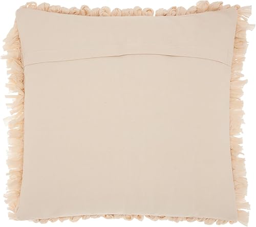 Vista 2 de Mina Victory Shag Paper Loop Shag - Almohada de 20 x 20 pulgadas, color beige