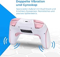 NK Wireless Switch Controller Fekete - OLED/Lite/Pro Kompatibilis, 6-Axis, Vibráció - white/pink 7