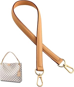 Genuine Vachetta Leather Replacement Straps Purse Shoulder Short Straps Suitable for Graceful Tote Hobo Speedy25/30 Alma Dauphine Pochette Neno Bags and Multi PochetteBeeswax,W0.7in L25.6in