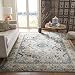Safavieh Monaco Collection MNC243G Bohemian Chic Medallion Distressed Area Rug, 3' Round, Grey/Light Blue