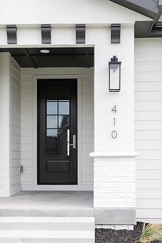 Miniatura 2 de Letrero de dirección de 6 pulgadas, números de casa modernos de metal, números de casa negros para exteriores con tornillos, negro brillante número 0