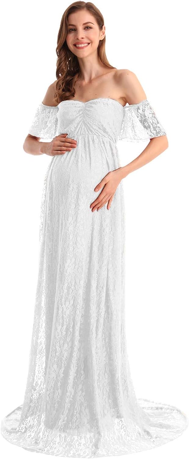 Off the shoulder boho maternity dress Clearance