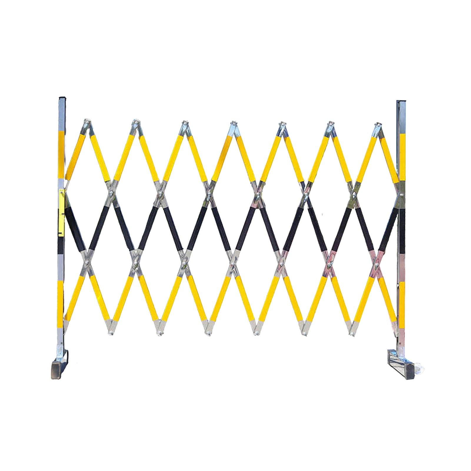 Portillon de sécurité pliable en acier inoxydable barrière extensible 6m jaune