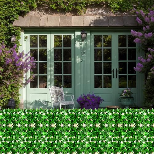 Valla de privacidad de madera extensible con orquídeas para decorar paredes de patio 4