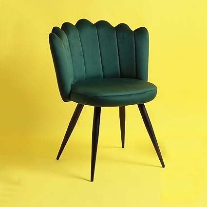 Amazon Brand - Umi Velvet Dining Chairs with Chic Metal Legs - Crown Luxurious Home Collection for Elegant and Comfortable Dining in Dark Green