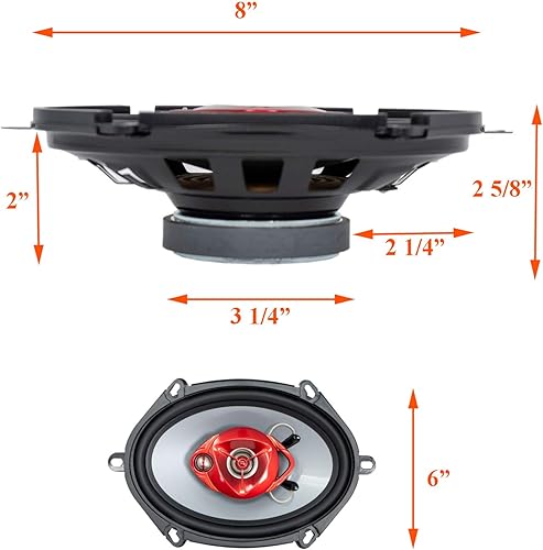 Miniatura 29 de Par de altavoces de audio coaxial para automóvil SoundXtreme de 6 pulgadas en 3 vías y 350 vatios con clasificación CEA (2 altavoces)