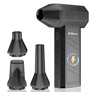Compressed Air Duster, 180000RPM Electric Air Duster, Rechargeable Cordless Air Blower with 3-Gear Turbo Fan, Canned Air Alternative for Keyboard, PC, Computer, Car, Home & Outdoor Use (Pure Black) - Amazon product rated Grade A