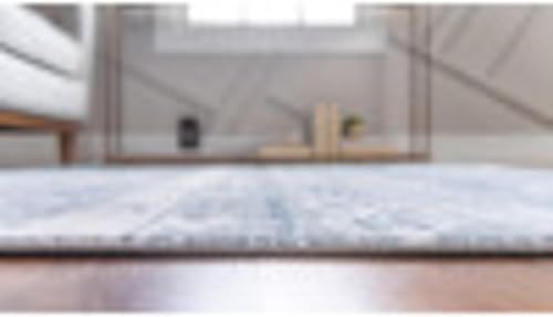 Miniatura 8 de Unique Loom Portland Collection Southwestern - Alfombra de área a rayas tono sobre tono (2 pies 2 pulgadas x 6 pies, alfombra de pasillo, azulgris)