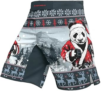 Christmas MMA Fight Shorts Boxing Shorts Men for BJJ Grappling Jiu Jitsu - Fighting Shorts for Training Muay Thai