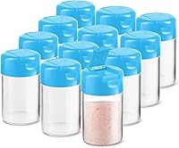 Vista 7 de Juego de 2 saleros y pimenteros de plástico con tapa con bisagras, bolsa de almuerzo antiderrames, para camping, picnic, dispensador de especias a