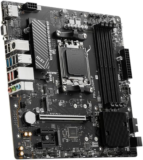 MSI PRO B650M-P ProSeries Motherboard (AMD Ryzen 9000/8000/7000 Series Processors, AM5, DDR5, PCIe 4.0, M.2, SATA 6Gb/s, USB 3.2 Gen 2, HDMI/DP, 2.5Gbps LAN, mATX)