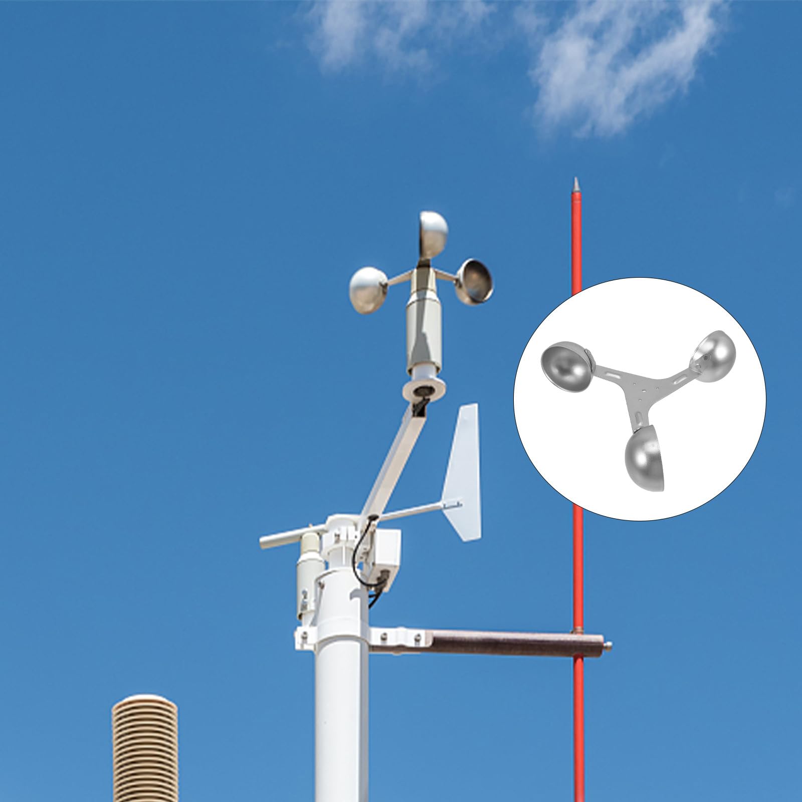 CALLARON Sensore Anemometro Tazza di Ricambio per Misurazione Vento Design Rotante Tradizionale Adatto a Stazioni Meteorologiche
