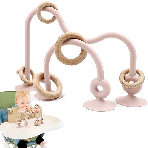Miniatura 9 de Juguetes sensoriales de succión para silla alta para bebés de 12 a 18 meses, cuerda de silicona de grado alimenticio con lazo de roble, juguete