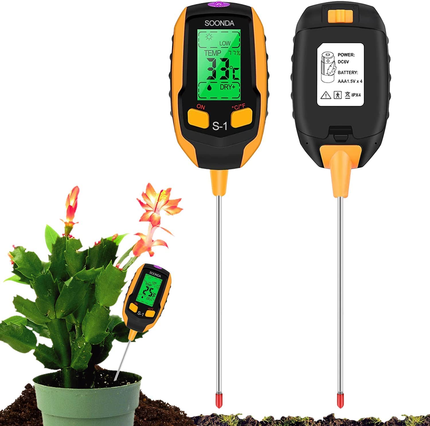 Buy AgoKud Soil PH Meter, 4in1 Soil Test Kit, Digital Moisture Meter