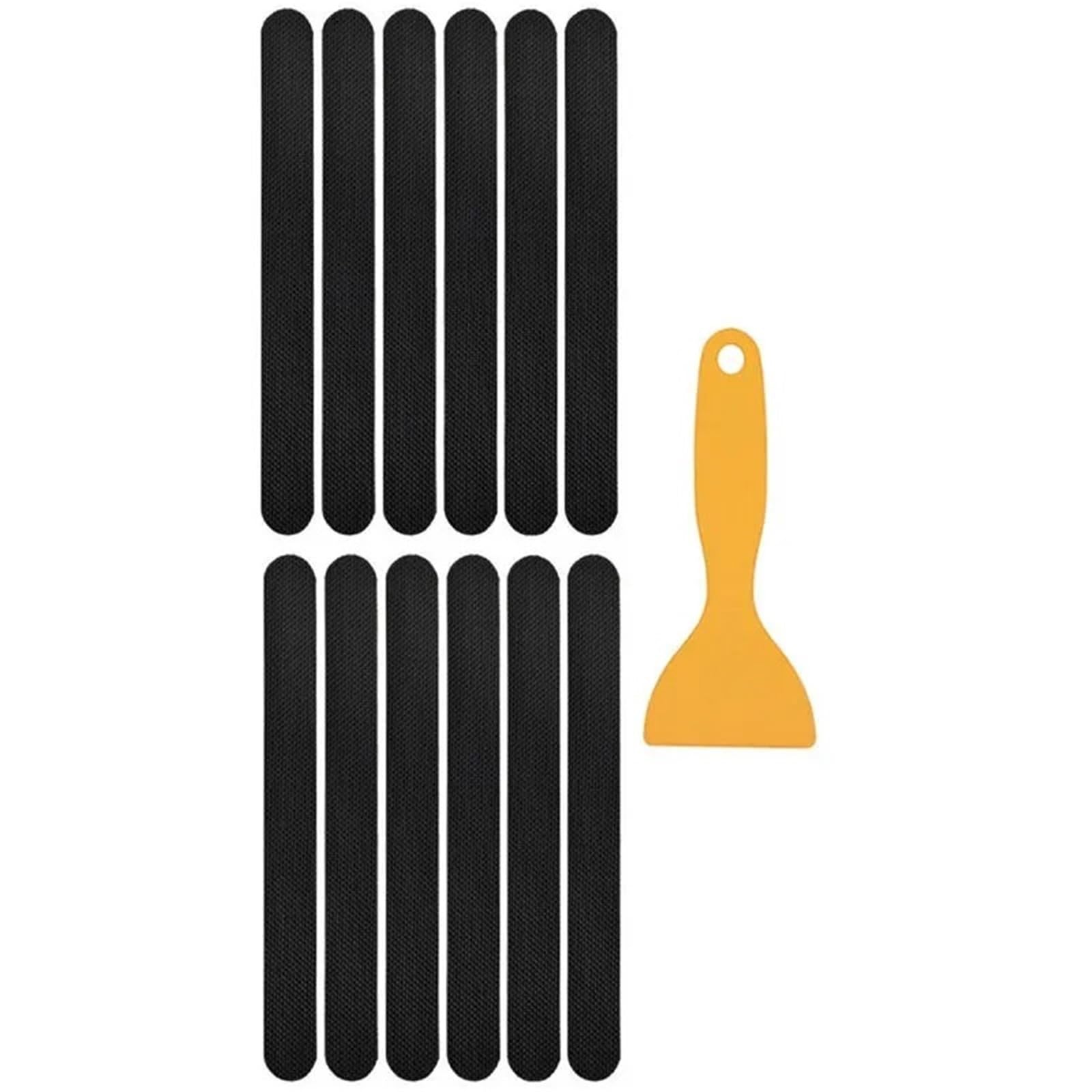 JFNKLFG Non Slip Shower Stickers 6/12 Pcs Anti Slip Strips Shower Stickers Colored Non Bath For Bathtub Stairs Floor(12pcs Black)