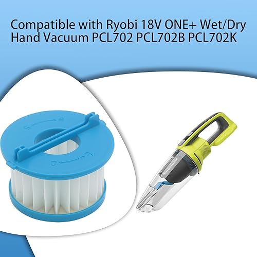 Miniatura 2 de Paquete de 4 filtros HEPA A32F02 compatibles con Ryobi 18V ONE+ aspiradora de mano húmeda y seca PCL702 PCL702B PCL702K