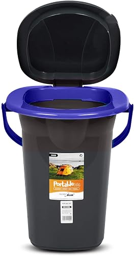 Green Blue GB320GO Toilette Turistica Secchio Toilette Portatile 19 Litri Diversi Colori Viaggio Campeggio WC Resistente (Nero-Blu) - 5