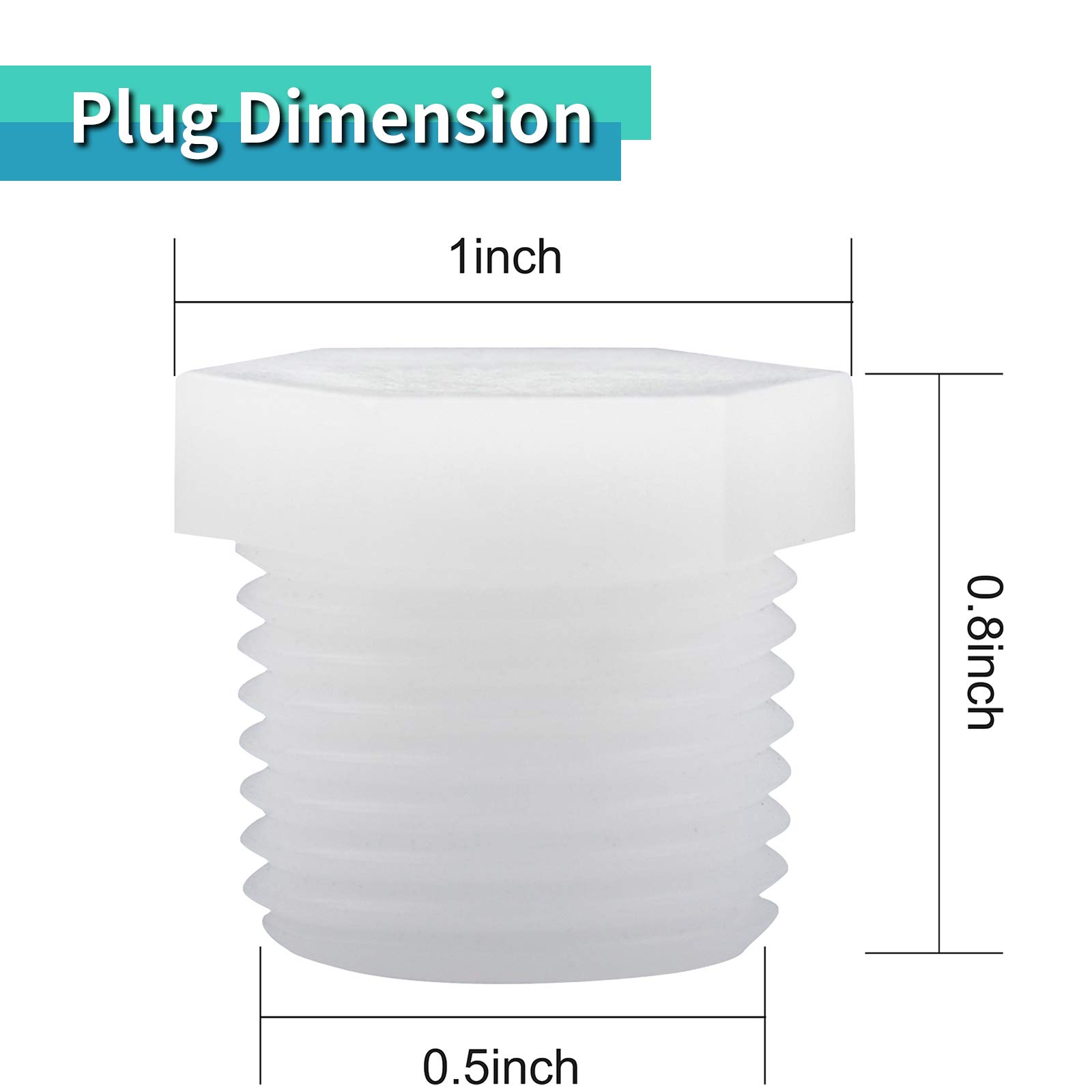 RVMATE RV Water Heater Drain Plug Kit, Include Angled Wrench, 4 Pieces