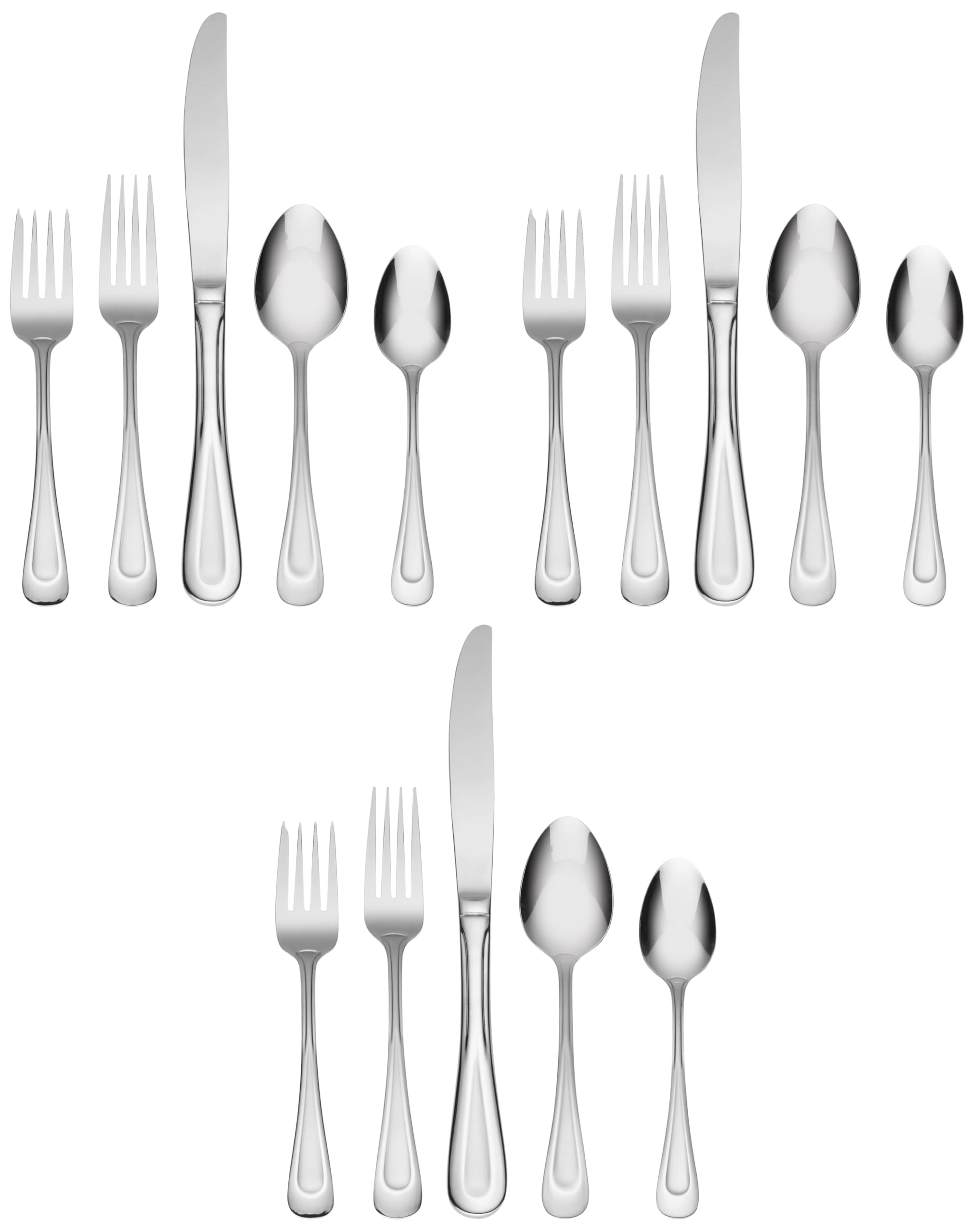 Oneida Satin Sand Dune 20-Piece Flatware Set, Service for 4 (Pack of 3)