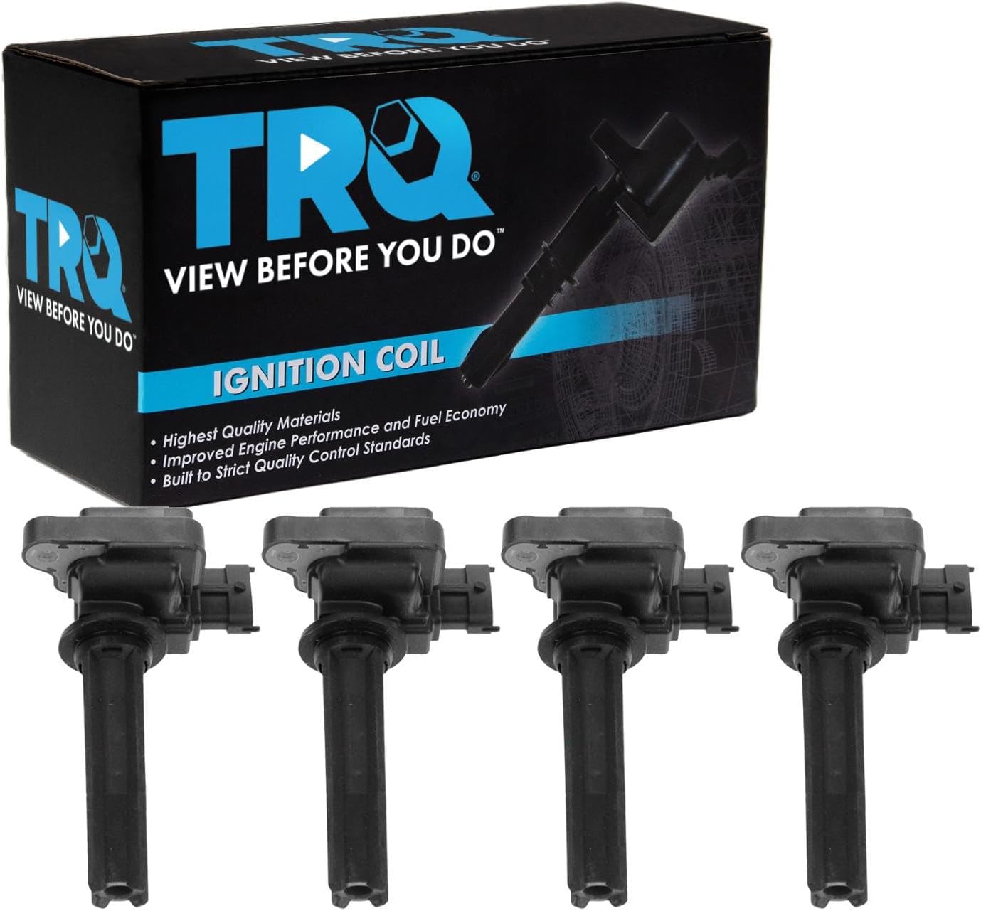 TRQ Ignition Coil Set 4 Piece Compatible with 2003-11 Saab 9-3 10-11 9-3X