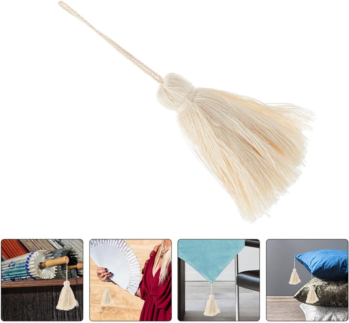 Didiseaon 10pcs Cotton Thread Tassel Pendants for Crafts and Home Decor, Hanging Tassels for Curtains, Pillows, Key Chains, Bag Charms, DIY Accessories for Sewing Projects