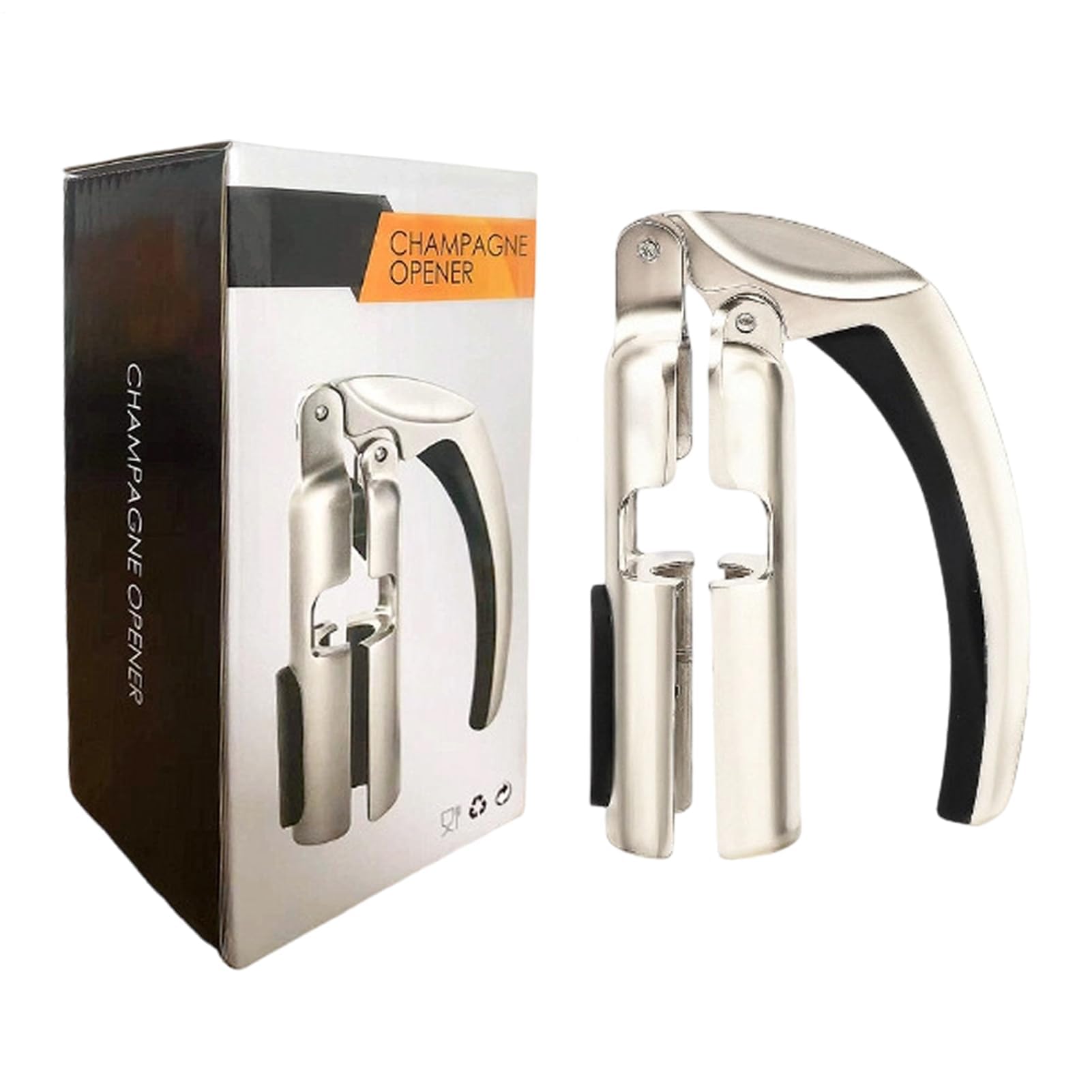 Muiltvoe Champagne Opener, 14x9x4cm Zinc Alloy 350g Professional Metal Corkscrew Wine Cork Puller, Bottle Opening Tool for Home, Kitchen, Party, Celebration