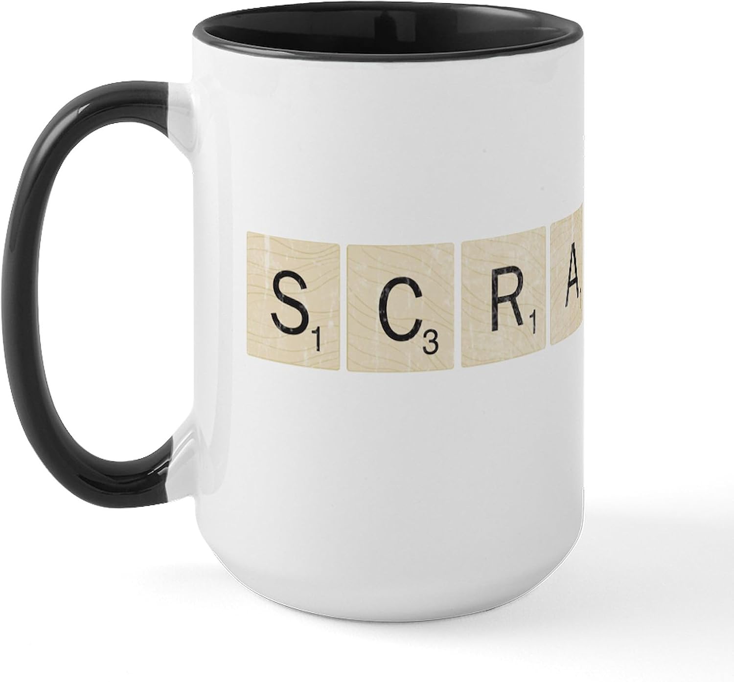 CafePress Vintage Scrabble Tiles 15 Oz Ceramic Large Mug 15 oz (444 ml) Ceramic Coffee Mug