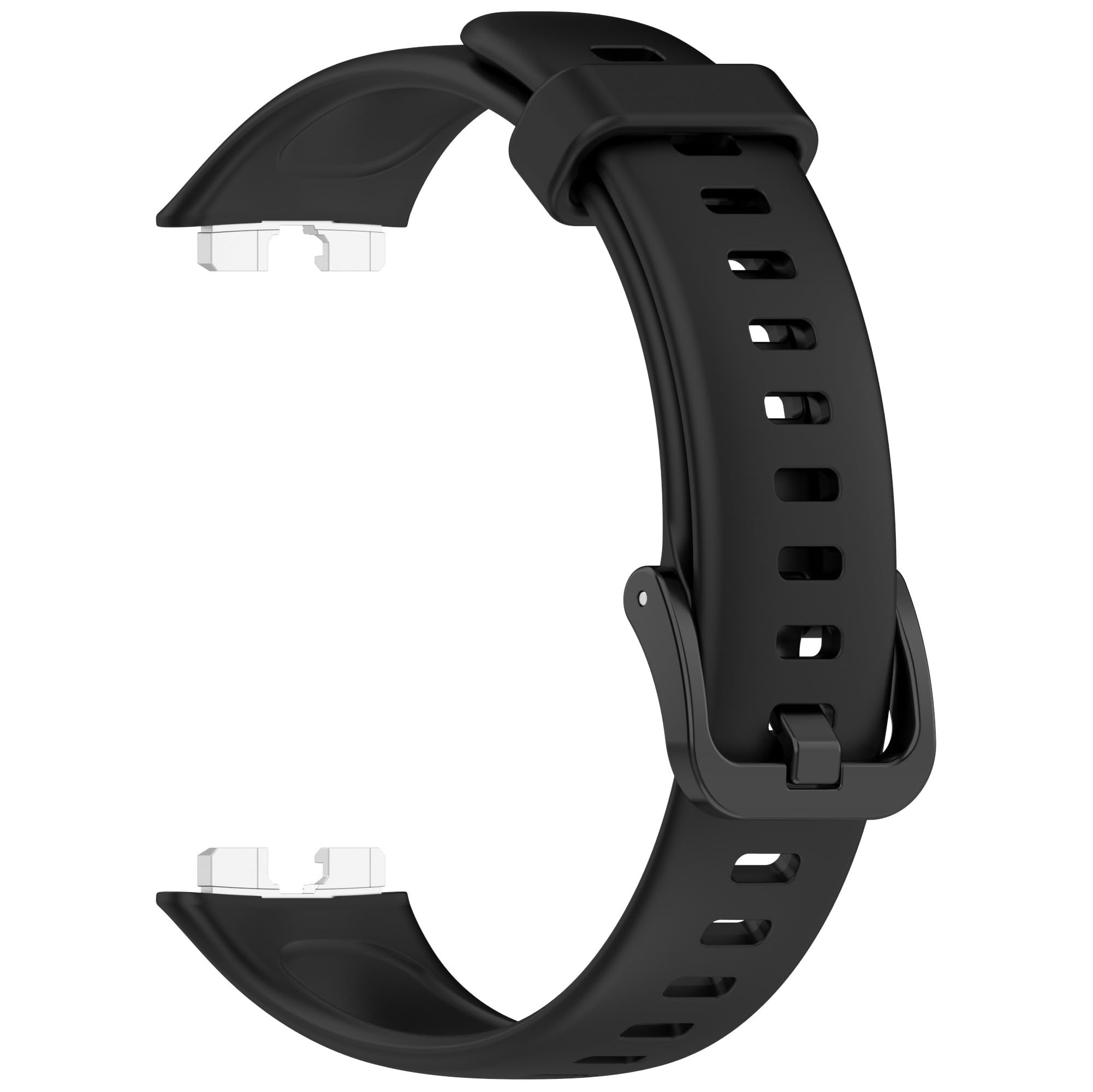 Wisely Adjustable Silicon Band Strap for Huawei Band 10/9 / 8 Straps Watch Silicone Replacement Band Bracelet, Black