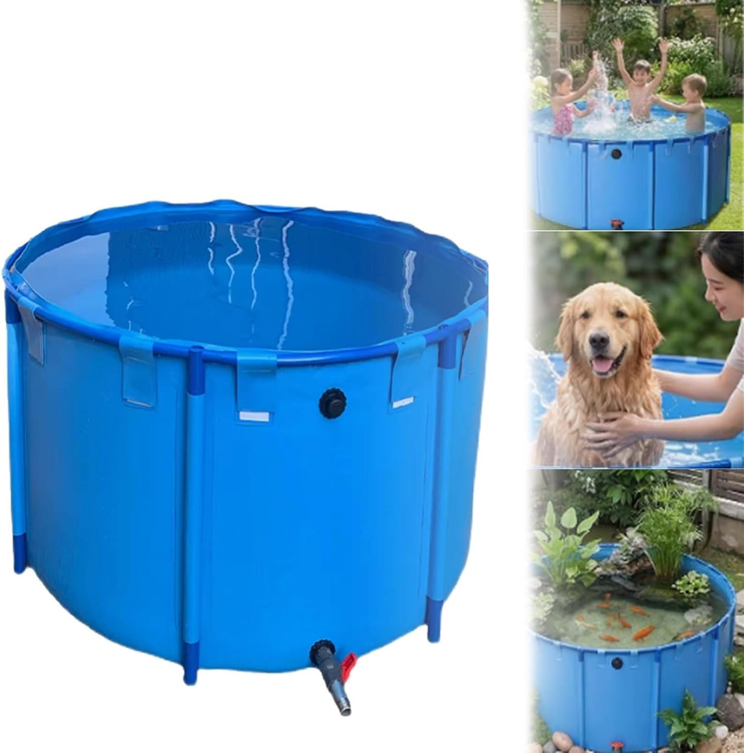 Swimming Pools Above Ground for Kid Adult Pet, Small/Large Frame Pools for Backyard Deck Family Party Outside, Circular Stock Tank Pools, Custom Size(Deep 30in/76cm,Dia 7ft/2.1m)
