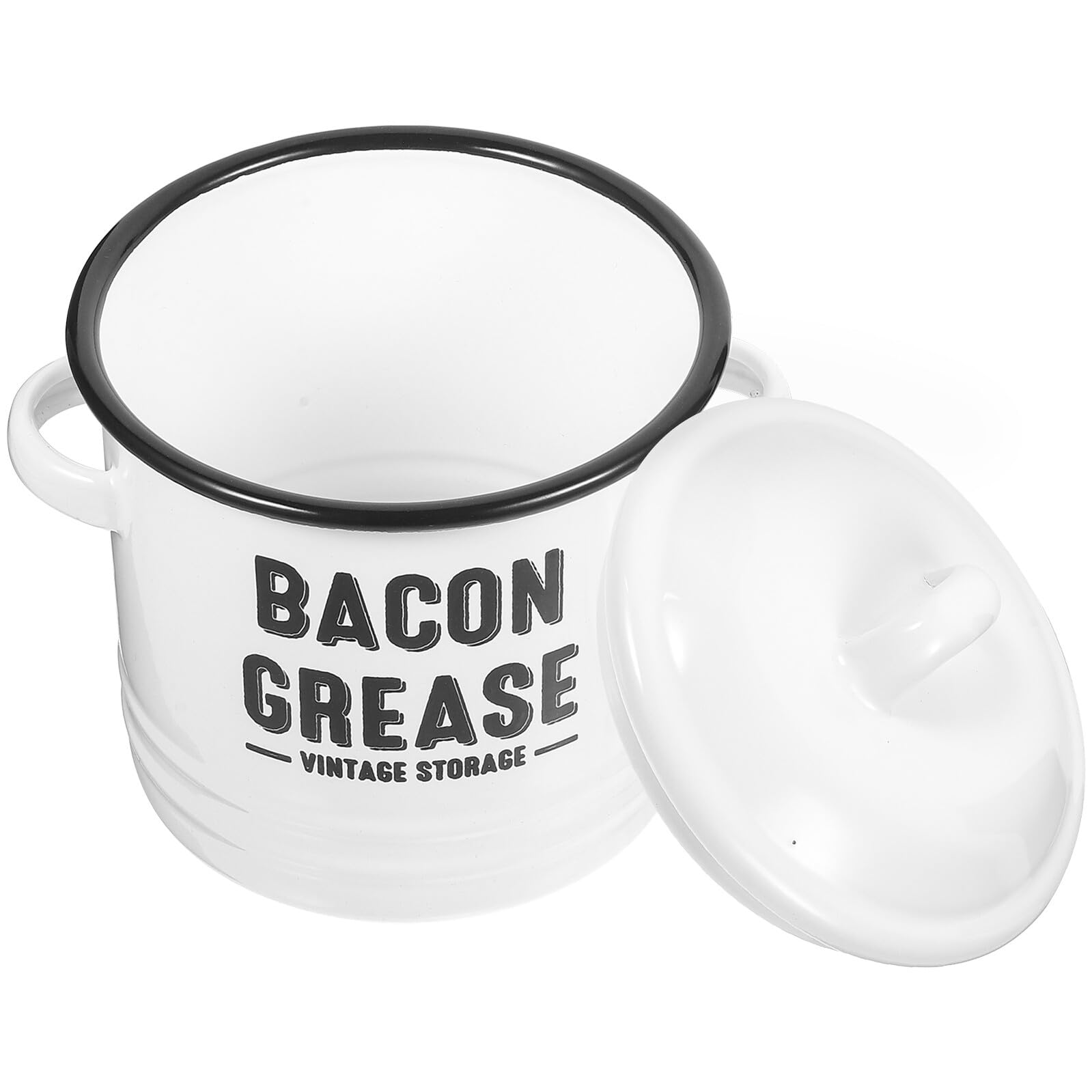 Pot à épices en émail blanc 1200 ml récipient cuisine et stockage alimentaire