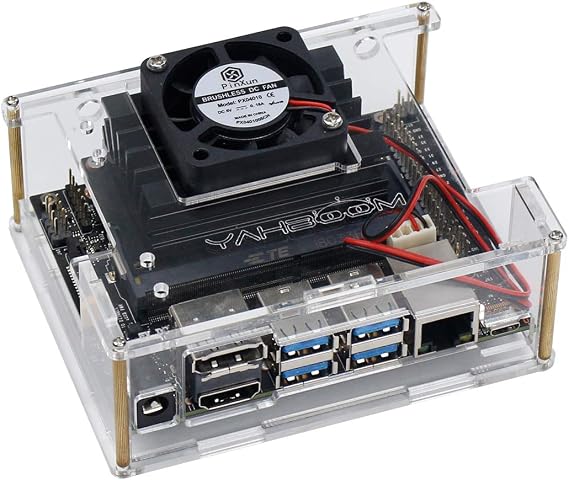 Yahboom Acrylic Case for NVIDIA Jetson Nano Compatible with 4GB (B01 & A02) & 2GB with Cooling Fan and Camera Case