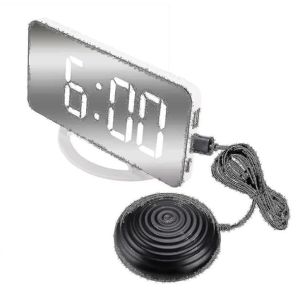 JOYHAPPST Loud Vibrating Alarm Clock For Heavy Sleepers Adults Deaf, Digital Mirrored Clock With Bed Shaker F