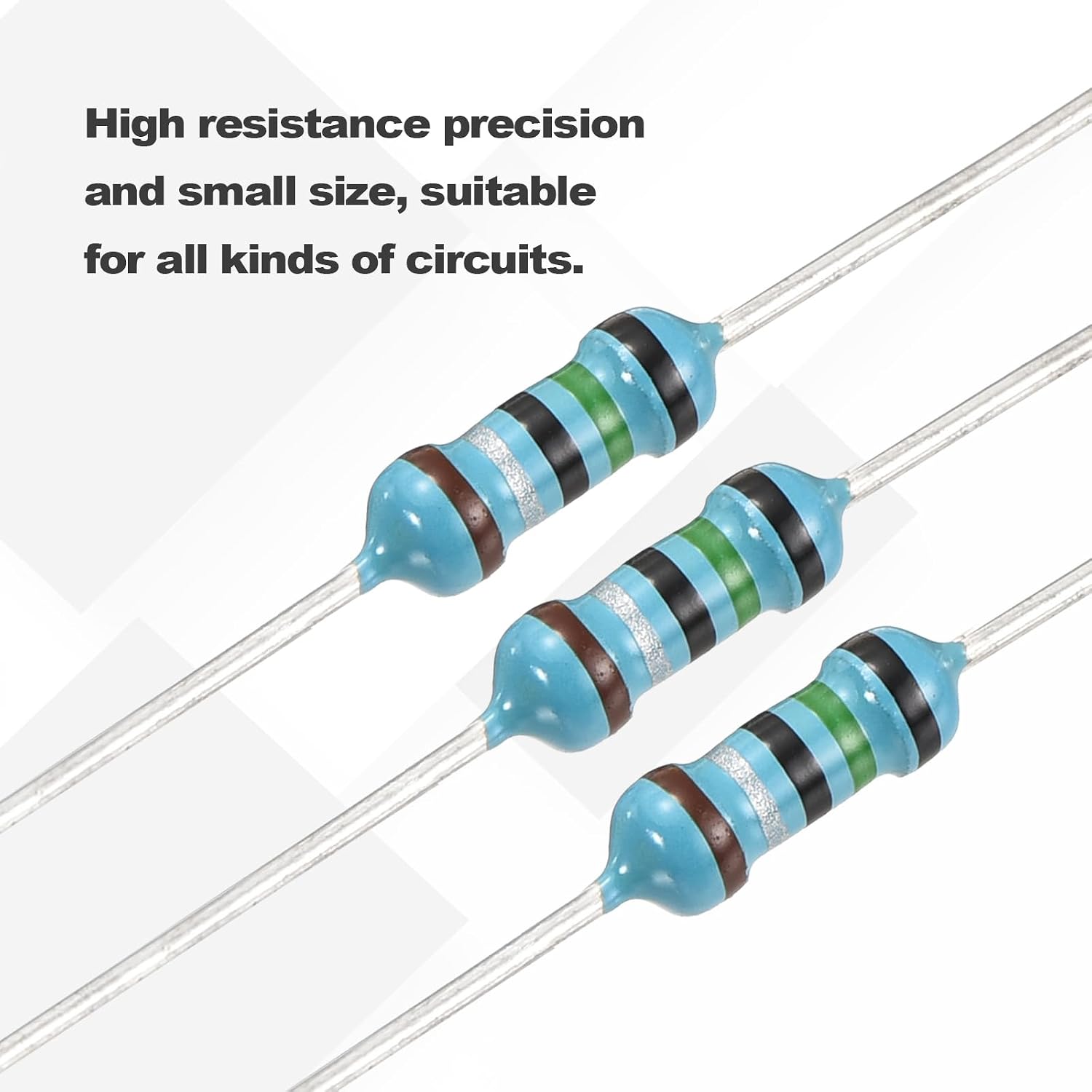 YOKIVE 100pcs 0.5 Ohm Resistor, 1/4W (0.25W) Metal Film Fixed Resistor, Tolerance +/-1% Resistors, ROHS Certificated
