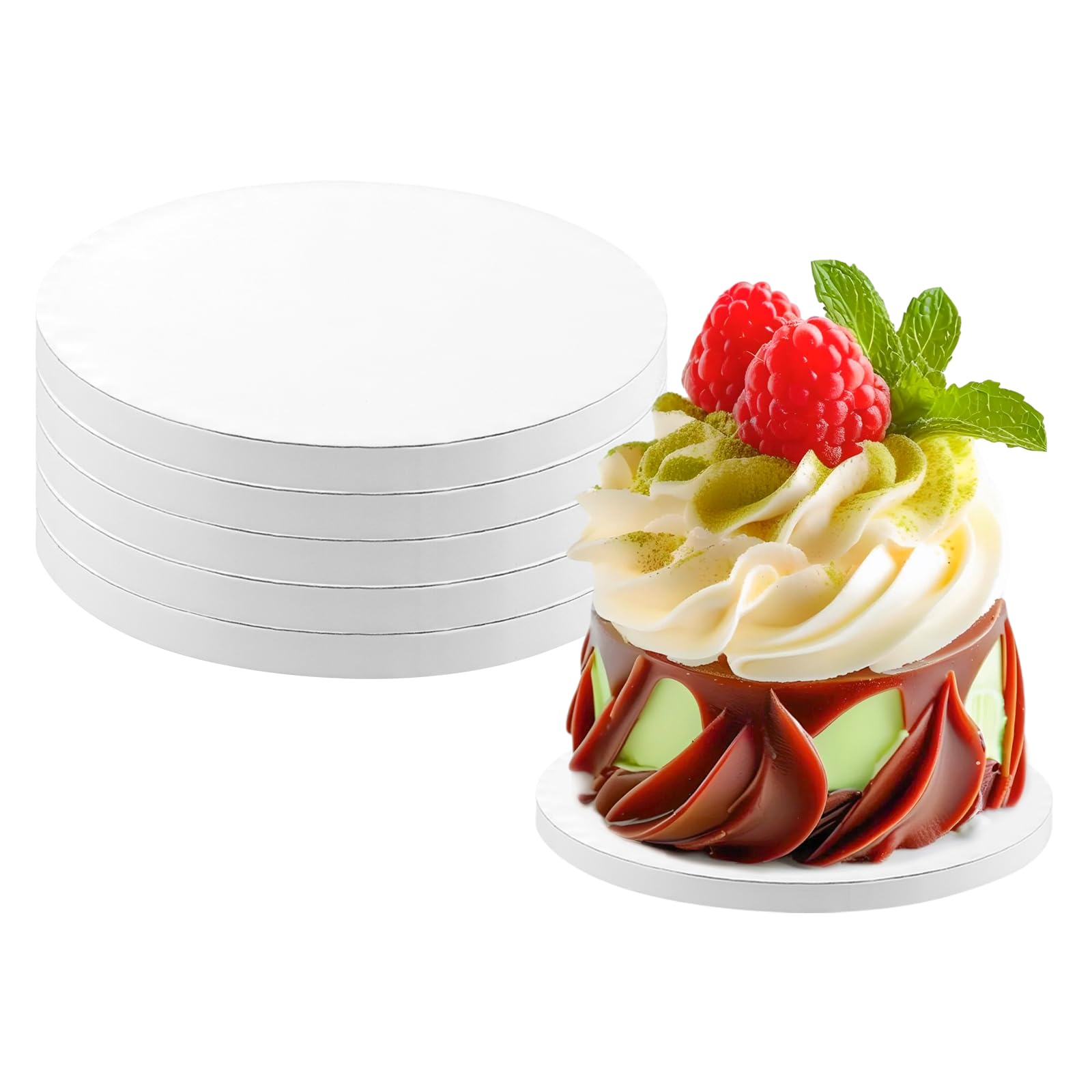 Abaodam Lot De 30 Planches à Gâteau Rondes En Papier Pour