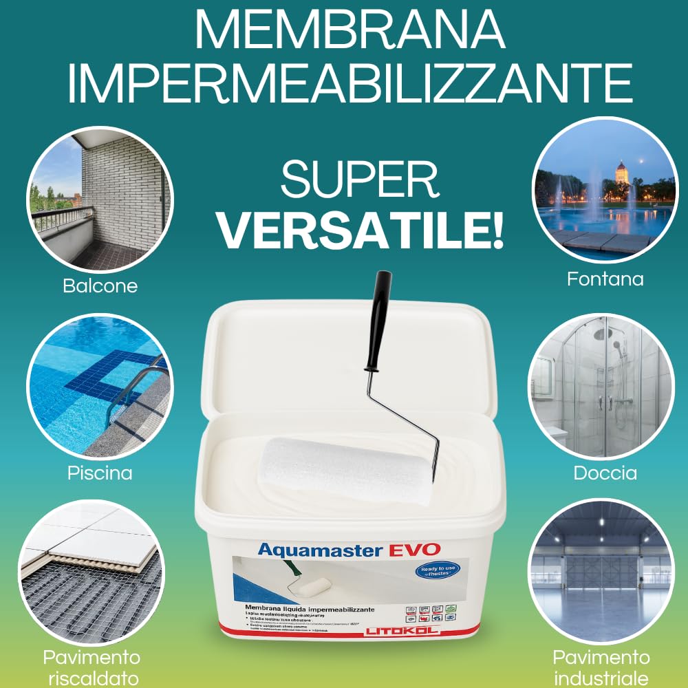 Paluplus Membrana Impermeabile Liquida, Secchio da 5 Kg, Riparazione Perdite Interni ed Esterni, Asciugatura Rapida, Basse Emissioni VOC, Applicazione Multi-Superficie -005F