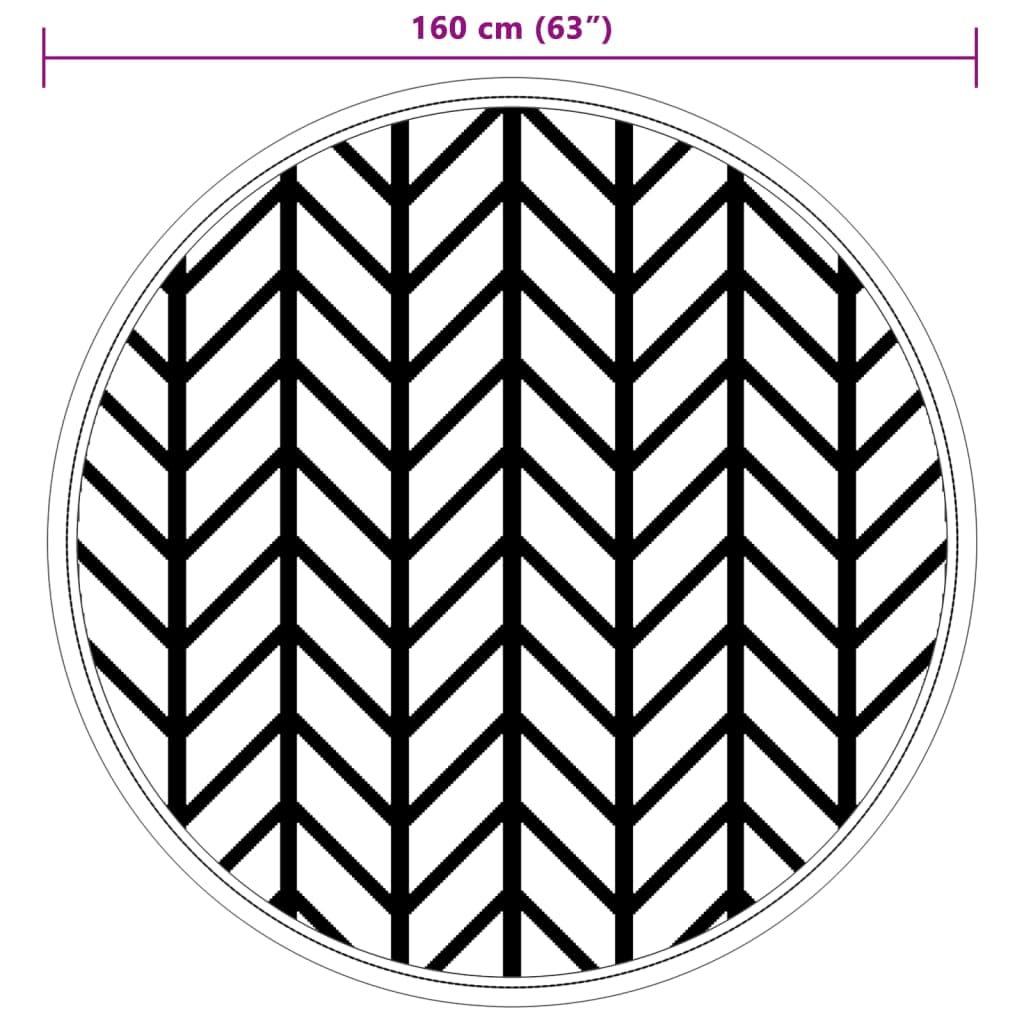 ARAKIL - Tappeto per esterni grigio Ø 160 cm, in polipropilene, resistente alle intemperie, ai raggi UV, resistente, utilizzabile su entrambi i lati, ideale per balcone, terrazza, giardino