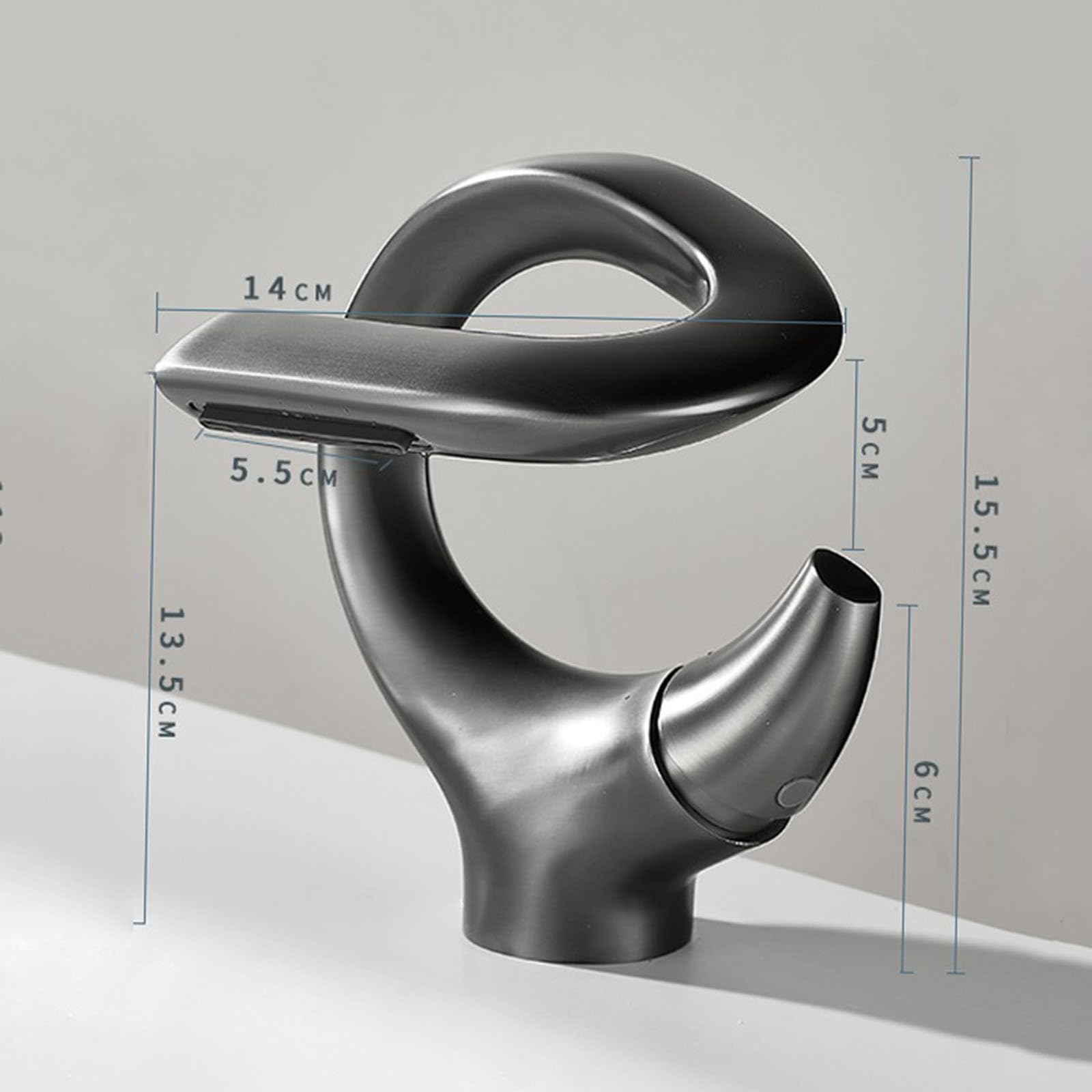 Grifo de Lavabo Moderno Grifos Mezclador de Baño Cascada Monomando Grifo Del Fregadero Baño Pistola de Agua Caliente Y Fría Gris