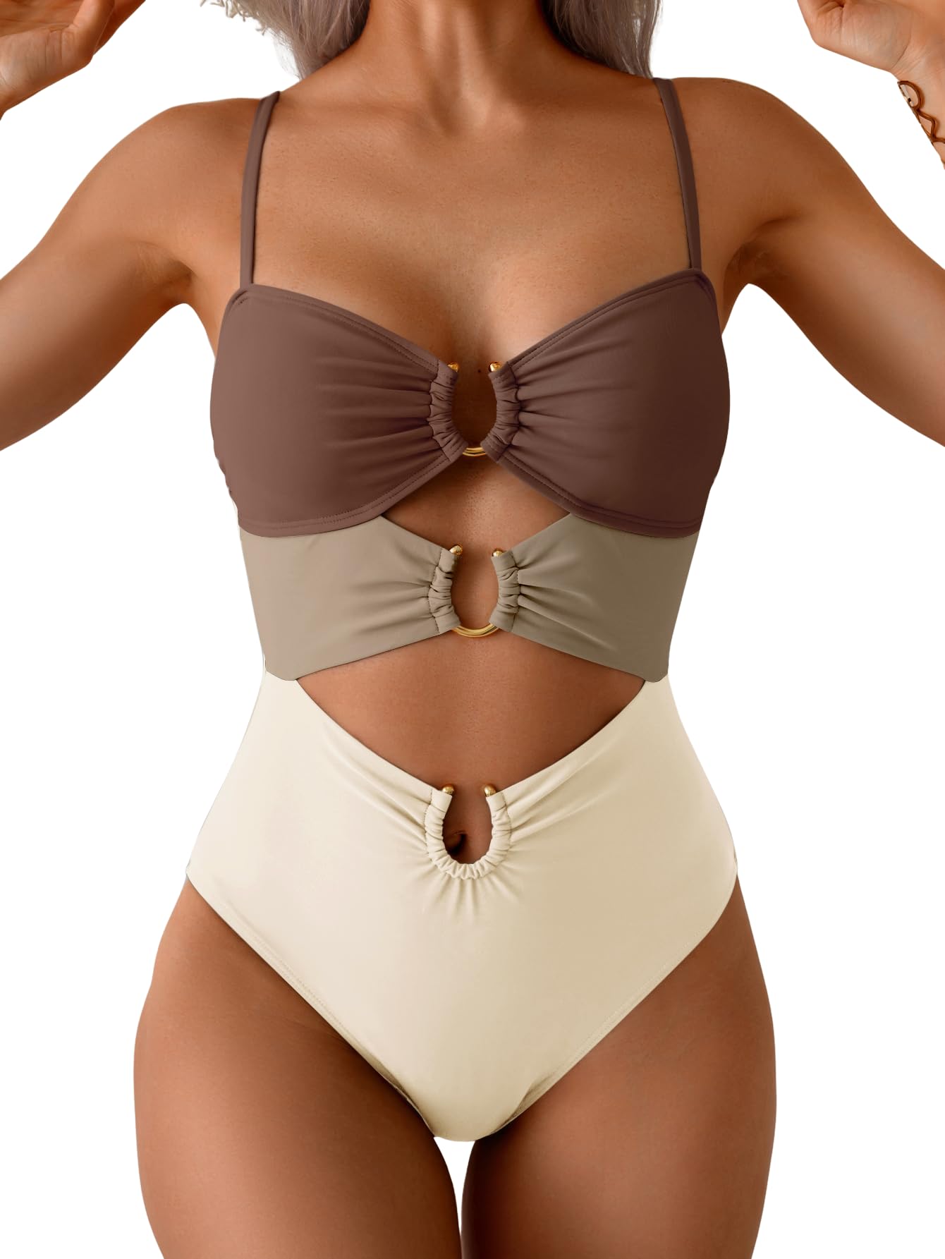 Photo 1 of Eomenie Womens Cutout One Piece Swimsuit Sexy Bathing Suit L