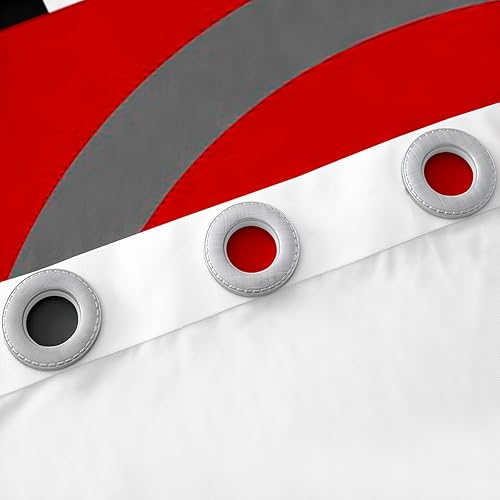 Miniatura 5 de Cortinas rojas y negras para dormitorio, sala de estar (2 paneles, 38 x 45 pulgadas), cortinas geométricas de oscurecimiento circulares para