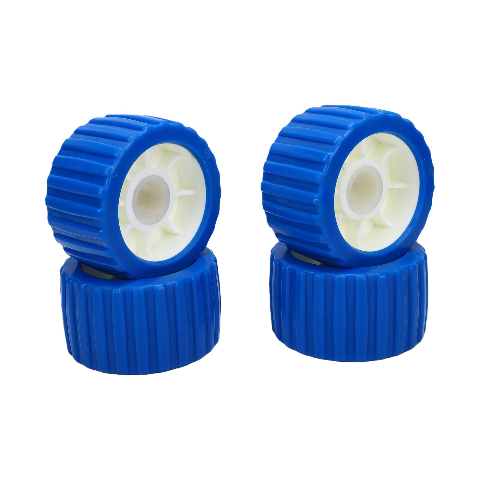Rulli per Rimorchio Barca, Rulli con Design Scanalato, 5x3 | PP&EVA Resistente per Rulli Carrello Barca, Foro 1,1", Scorrevole, Antiusura