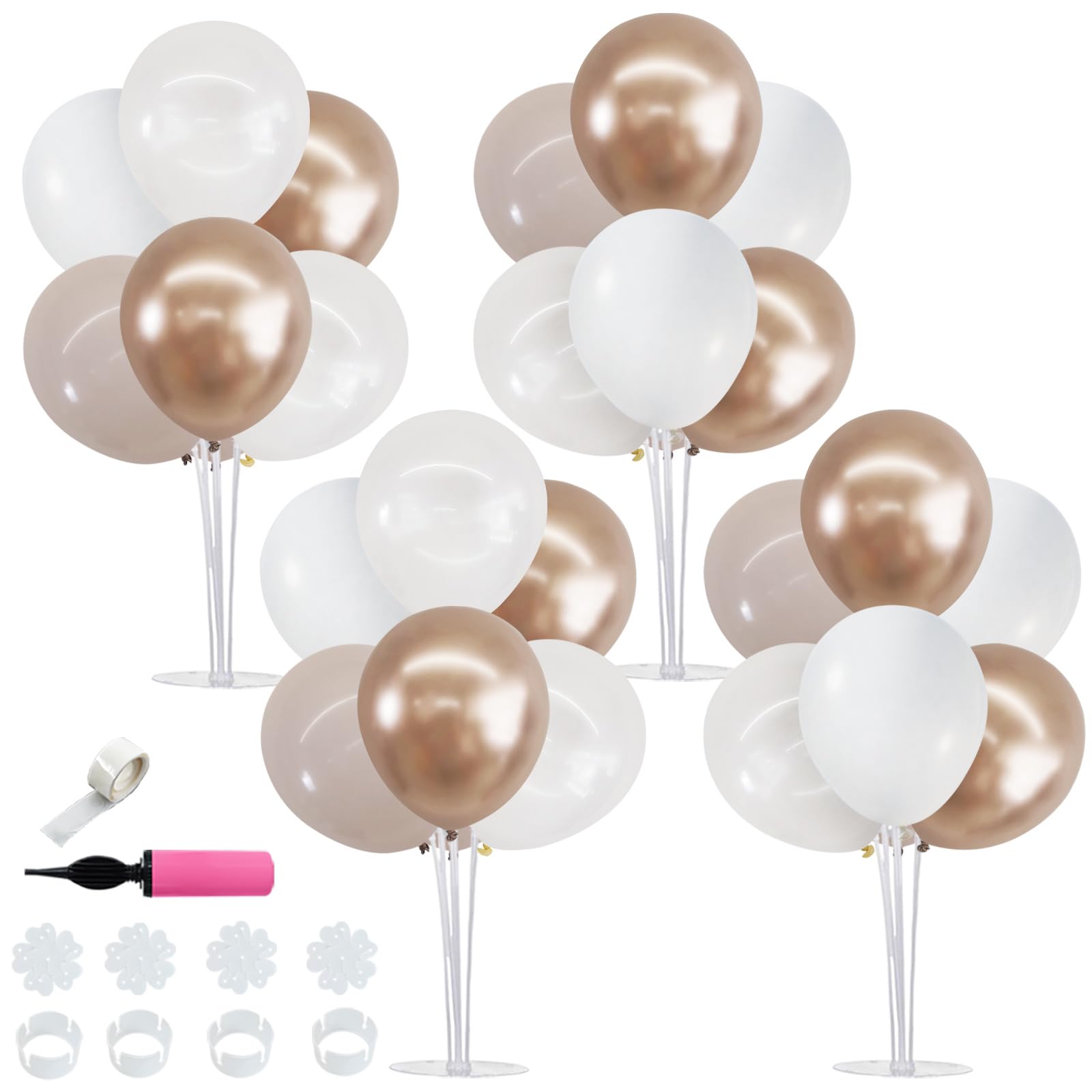 Support de ballon table blanc et doré TONIFUL pour décoration chic