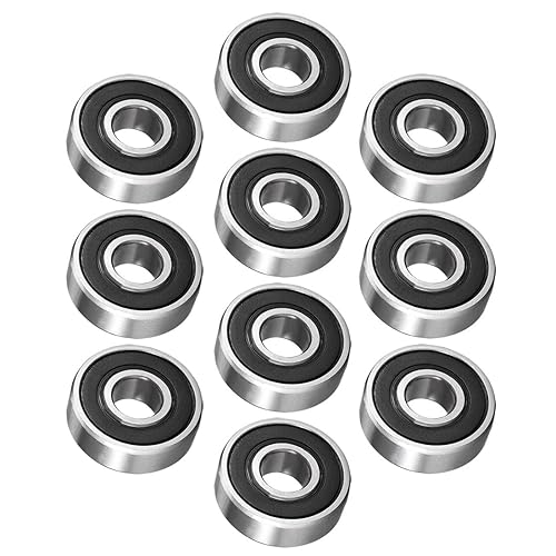 Miniatura 10 de 606-2RS Rodamiento de bolas de ranura profunda 0.236 in x 0.669 in x 0.236 in doble sellado acero de alto carbono Z1 Rodamientos 8pcs